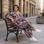 Fliessendes Viskoseshirt im Lagenlook Oversize leger in Schwarz Oliv Lila zeitlos modern