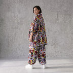 Fliessende Ballonhose Oversize Lagenlook in Schwarz Oliv Lila leger zeitlos soft fallend