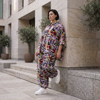 Fliessende Ballonhose Oversize Lagenlook in Schwarz Oliv Lila leger zeitlos soft fallend