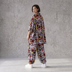 Zeitlose Oversize Viskosebluse in Schwarz Oliv Lila leger Lagenlook modern Hemdkragen