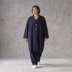 Fliessender Viskosemantel in Marine leger Oversize Lagenlook modern elegant leicht weich