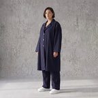 Fliessender Viskosemantel in Marine leger Oversize Lagenlook modern elegant leicht weich