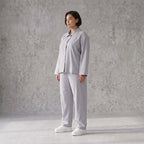 Eleganter Oversizeblazer Grau fliessend Lagenlook elastisch locker sehr modern chic edel