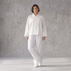 Zeitloser Weißer Blazer im Oversize Lagenlook mit Hemdkragen leger elegant und ausgefallen