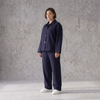 Zeitloser Marine Blazer im entspannten Oversize Lagenlook mit Hemdkragen elastisch weich