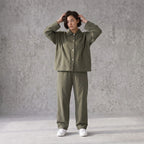 Khaki Bengalineblazer im Oversize Lagenlook weich elastisch zeitlos leger chic sommerlich