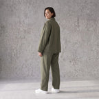 Khaki Bengalineblazer im Oversize Lagenlook weich elastisch zeitlos leger chic sommerlich