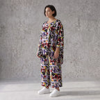 Oversized Shirt aus leichter Viskose Popeline in Lila mit Rundhals und lässigem Schnitt