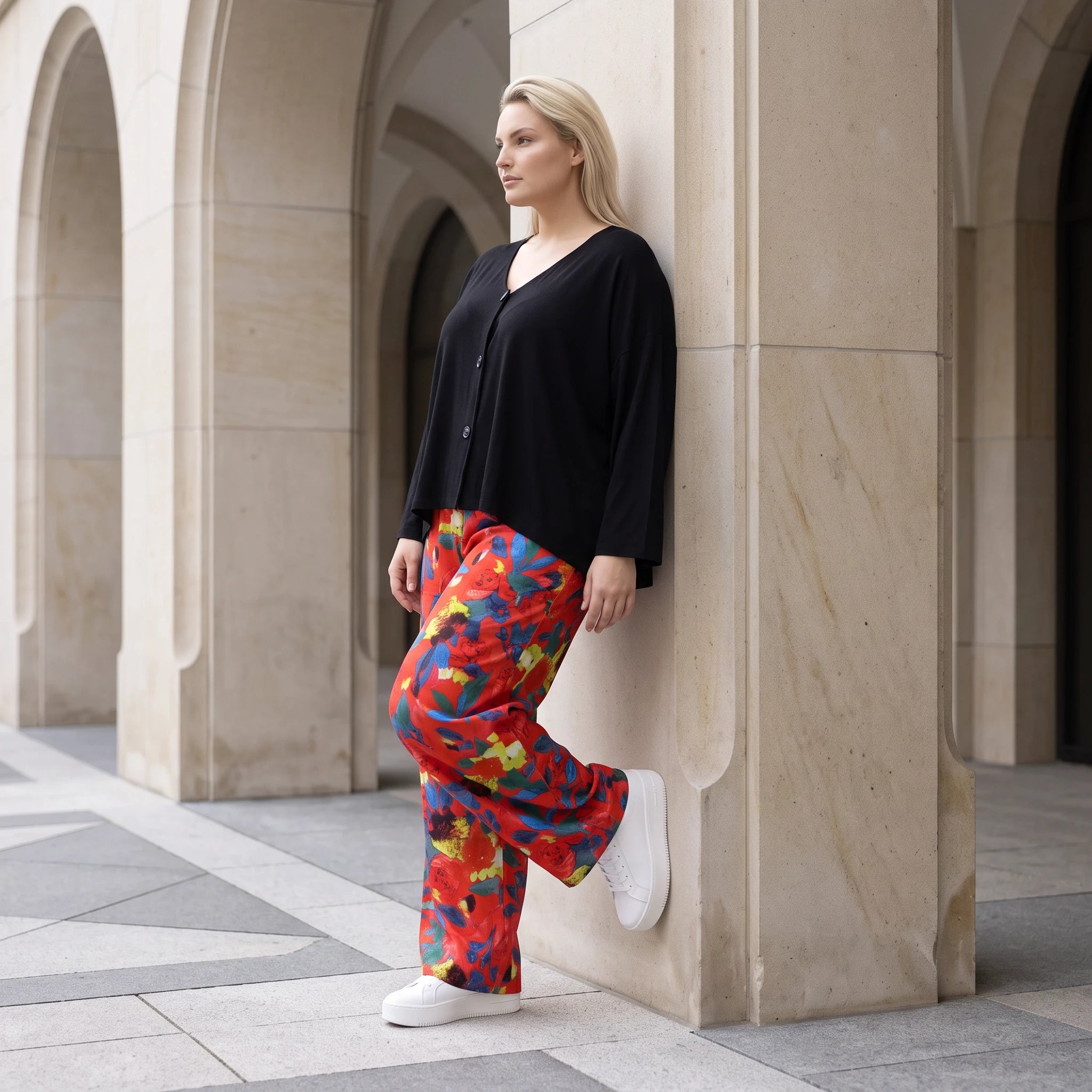 Luftige Hose in kräftigem Rot mit lässig elegantem Schnitt für Frühlings und Sommertage