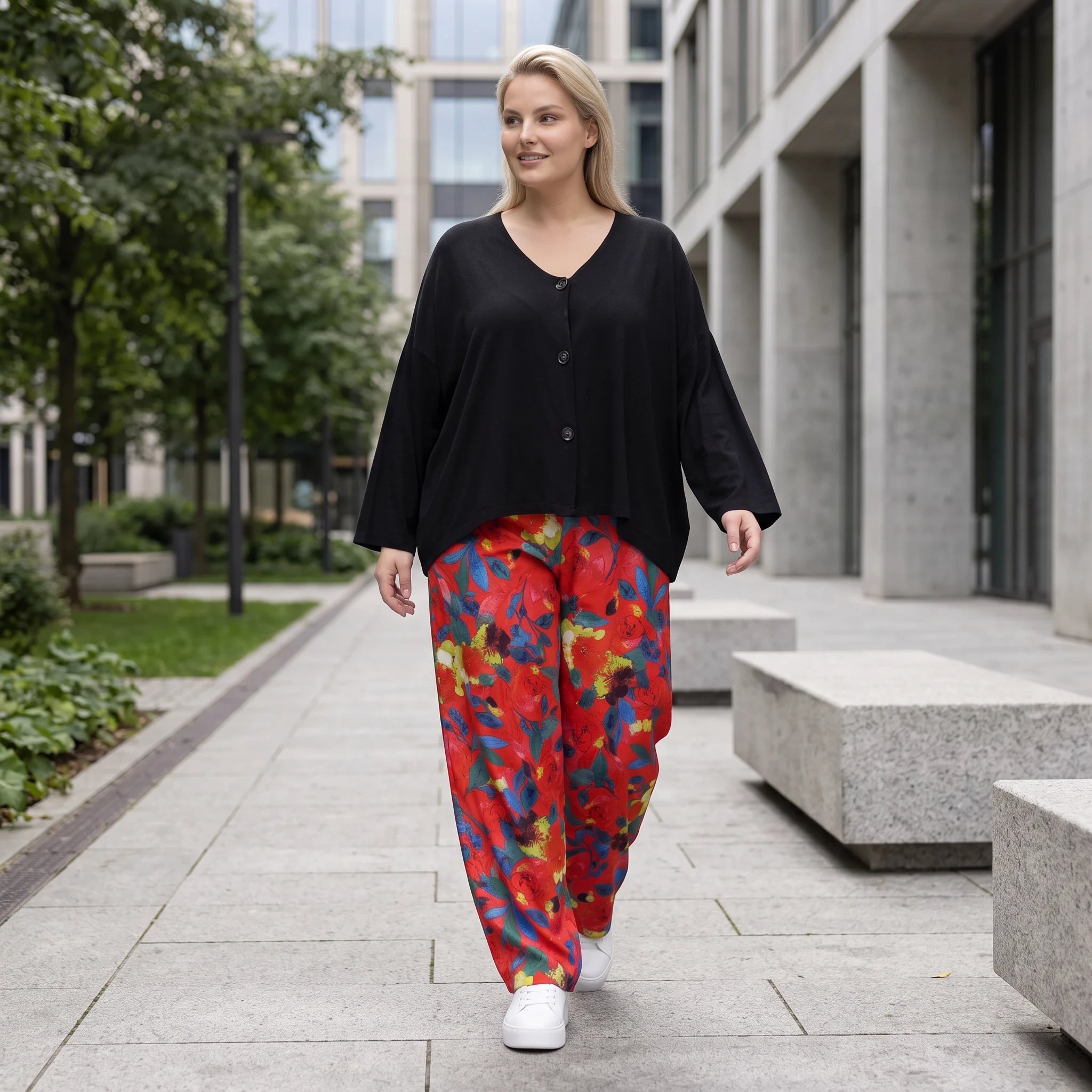 Luftige Hose in kräftigem Rot mit lässig elegantem Schnitt für Frühlings und Sommertage