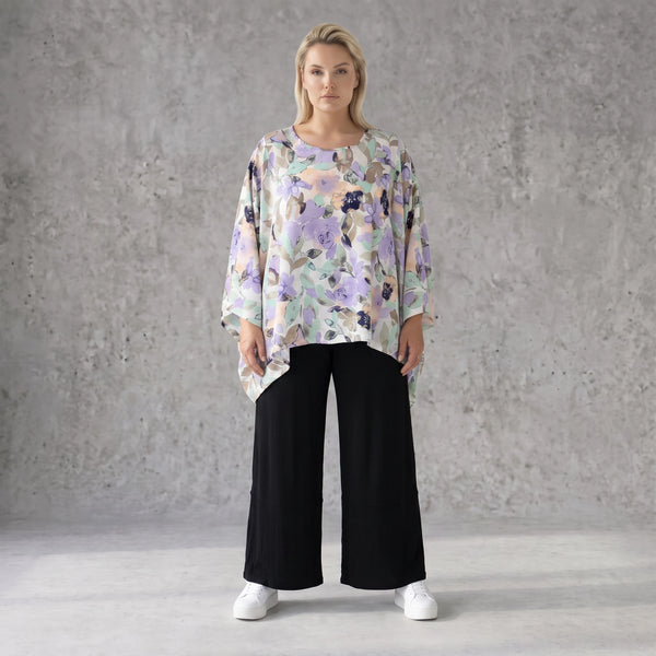 Oversized Shirt in Leinenoptik mit asymmetrischem Saum in Magnolia für lässige Sommertage