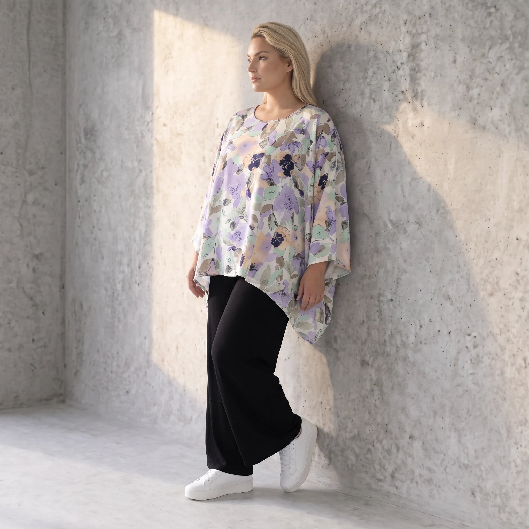 Oversized Shirt in Leinenoptik mit asymmetrischem Saum in Magnolia für lässige Sommertage