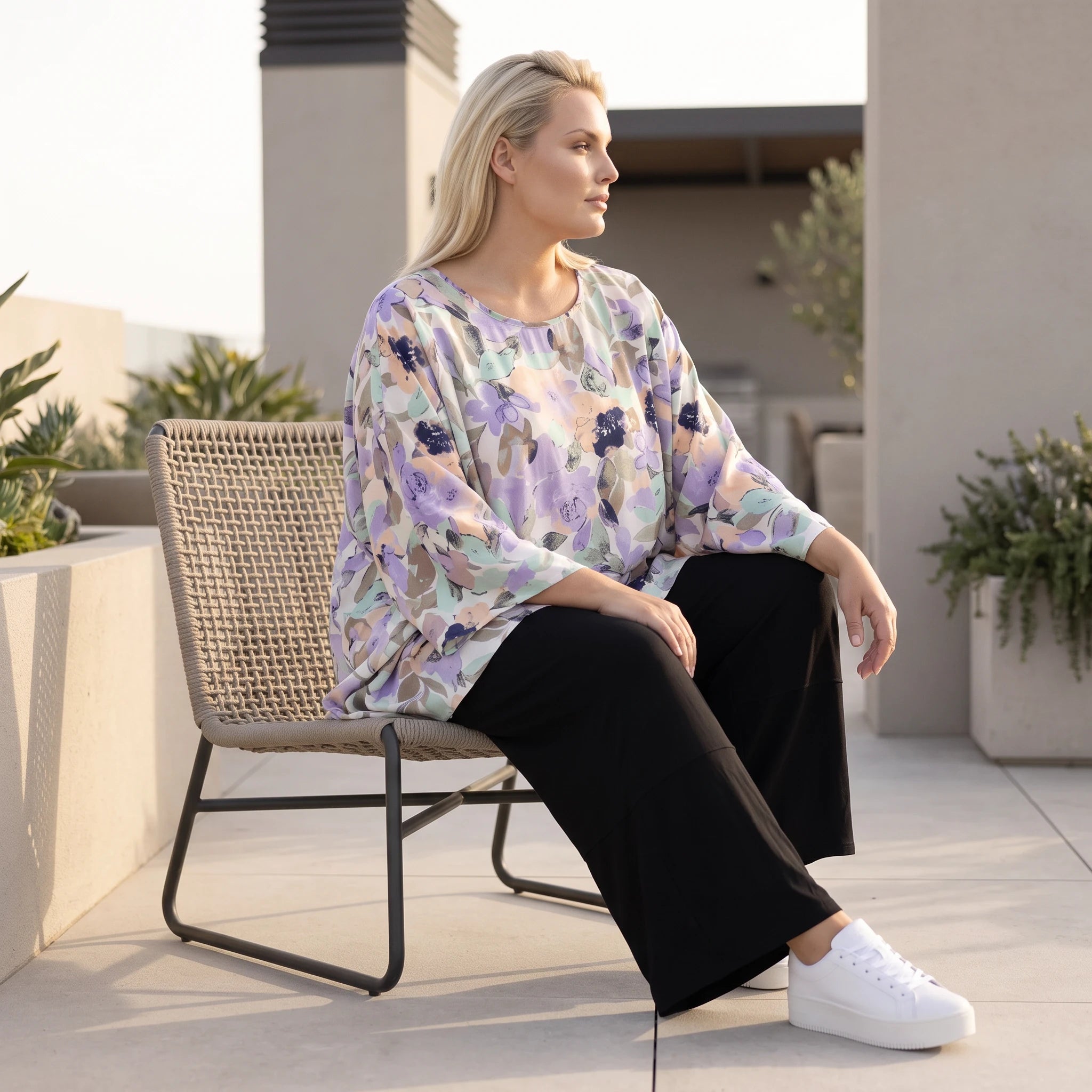 Oversized Shirt in Leinenoptik mit asymmetrischem Saum in Magnolia für lässige Sommertage