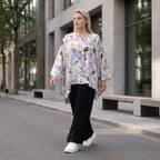 Oversized Shirt in Leinenoptik mit asymmetrischem Saum in Magnolia für lässige Sommertage