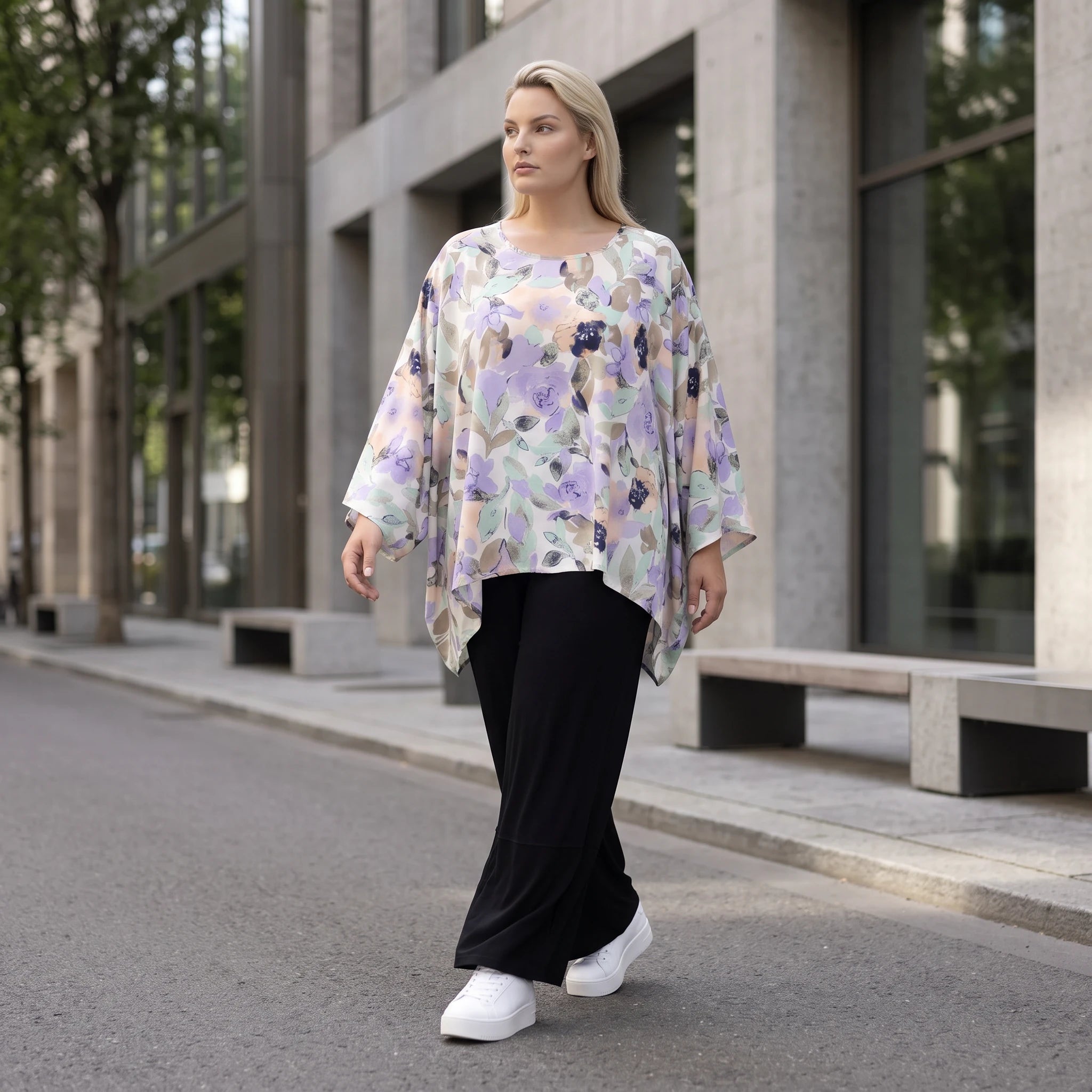 Oversized Shirt in Leinenoptik mit asymmetrischem Saum in Magnolia für lässige Sommertage