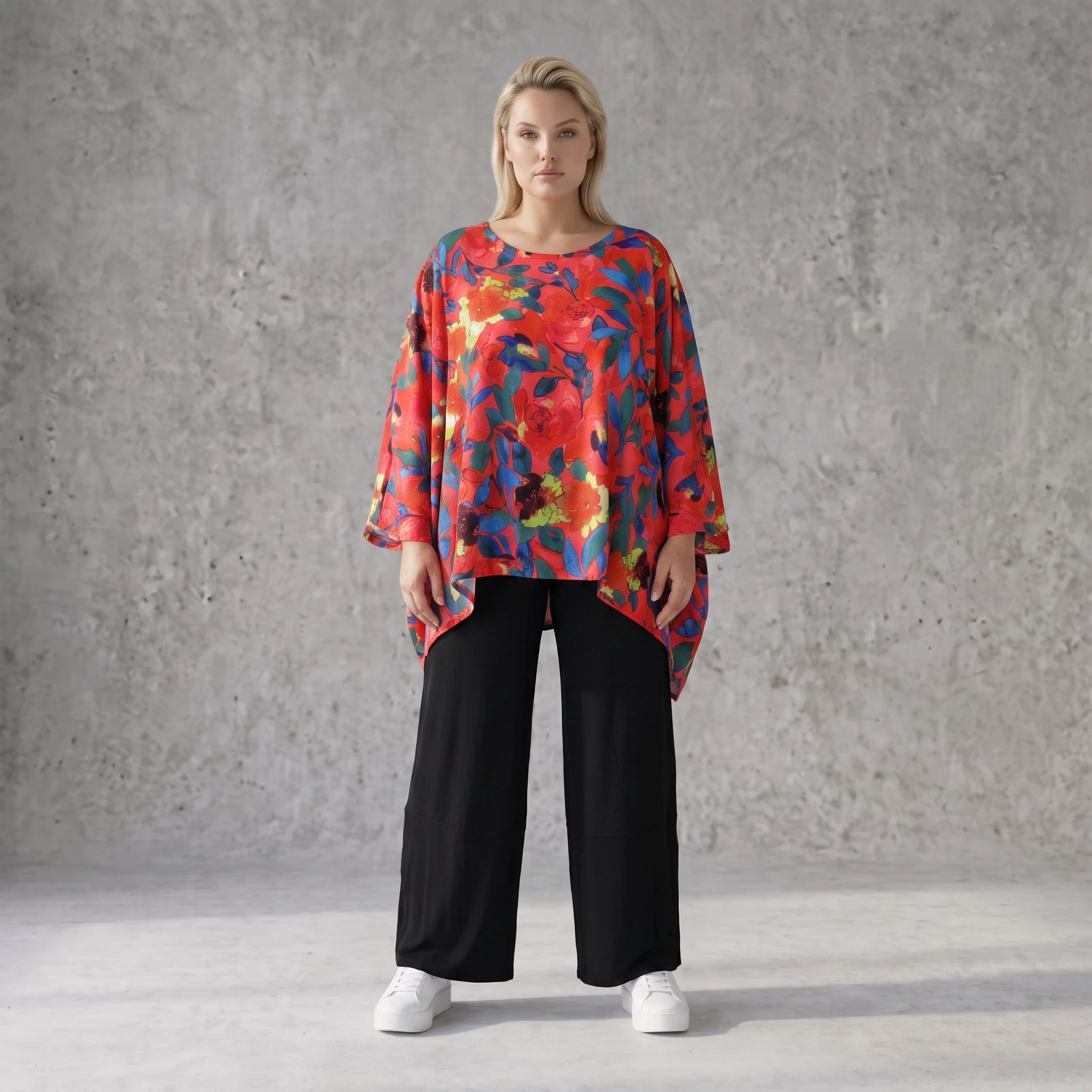Leichtes Oversized Shirt in strahlendem Rot mit lässigem Kastenschnitt für laue Sommertage