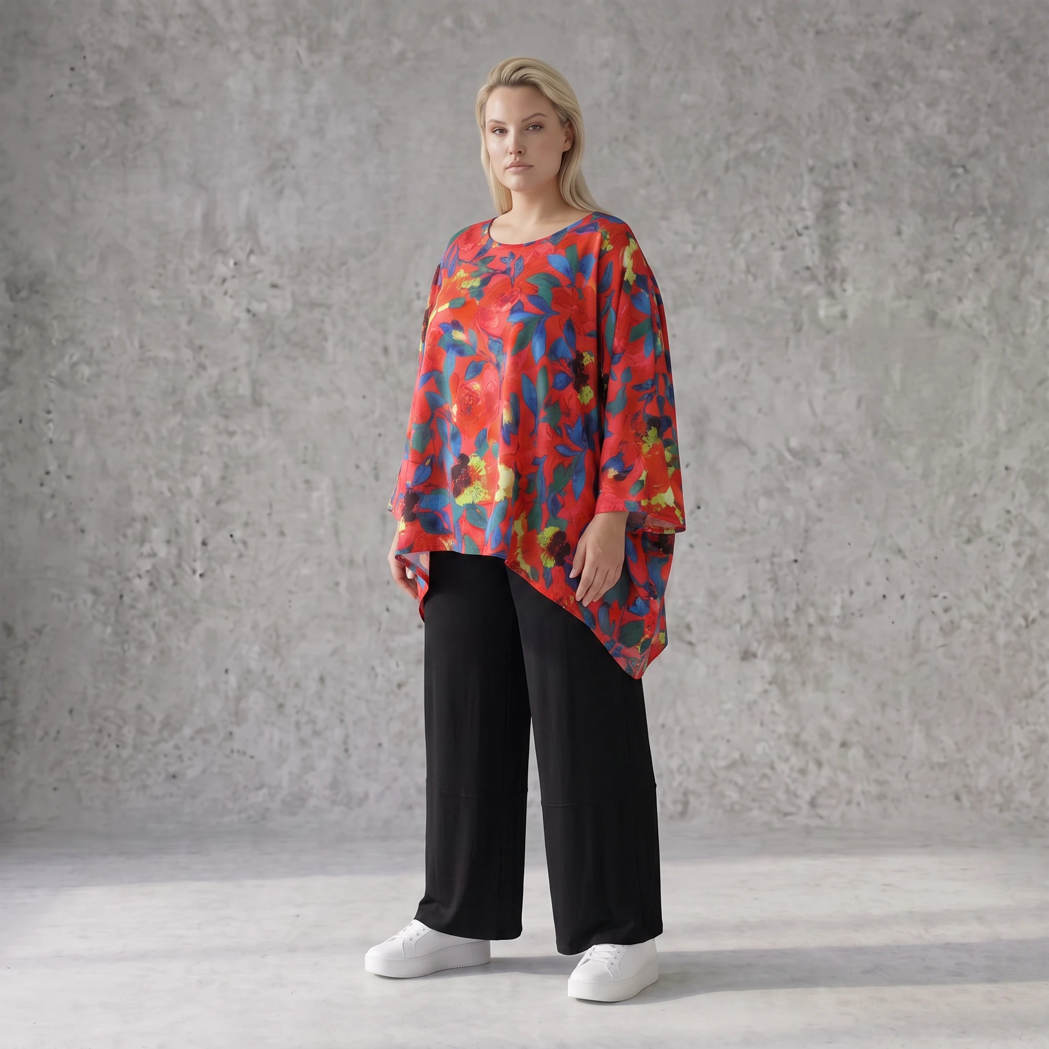Leichtes Oversized Shirt in strahlendem Rot mit lässigem Kastenschnitt für laue Sommertage