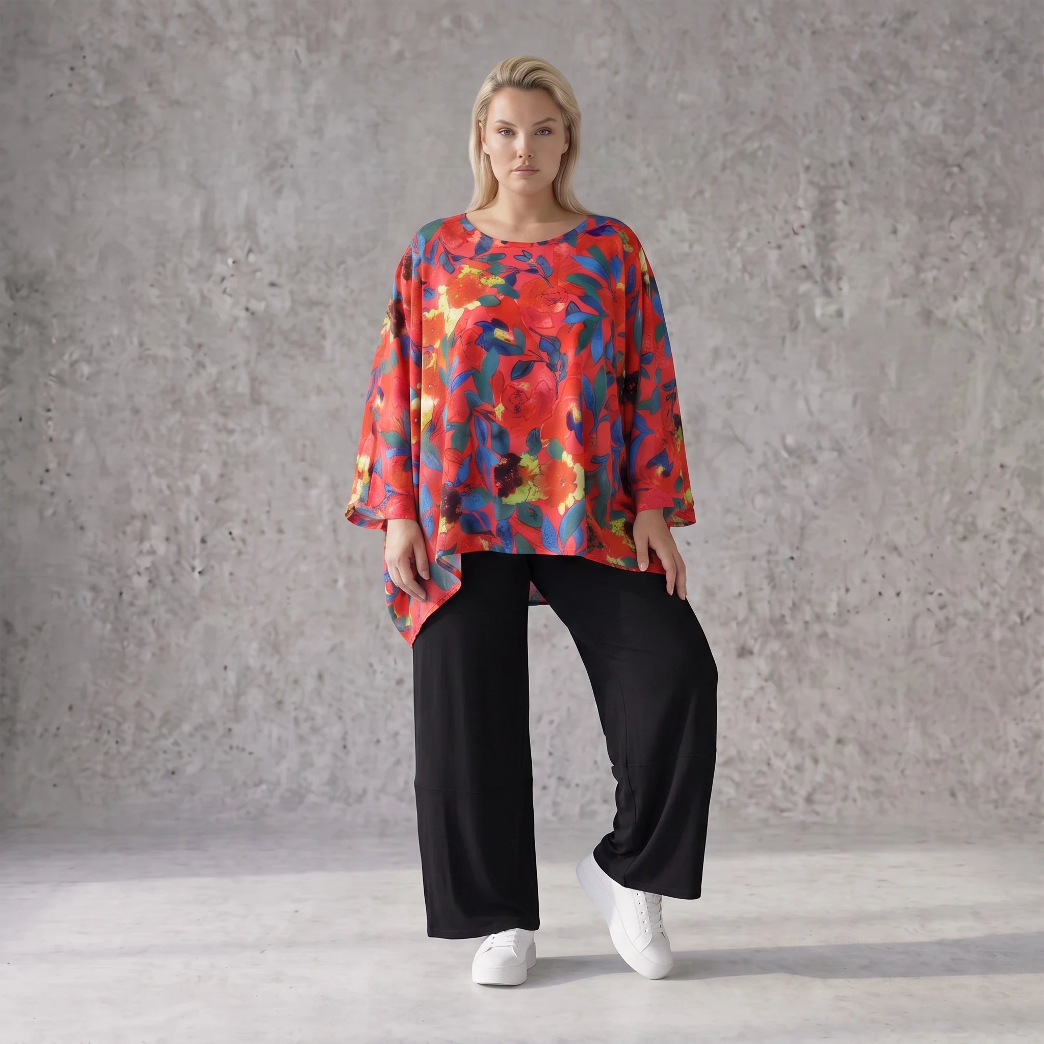 Leichtes Oversized Shirt in strahlendem Rot mit lässigem Kastenschnitt für laue Sommertage