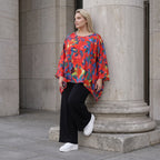Leichtes Oversized Shirt in strahlendem Rot mit lässigem Kastenschnitt für laue Sommertage