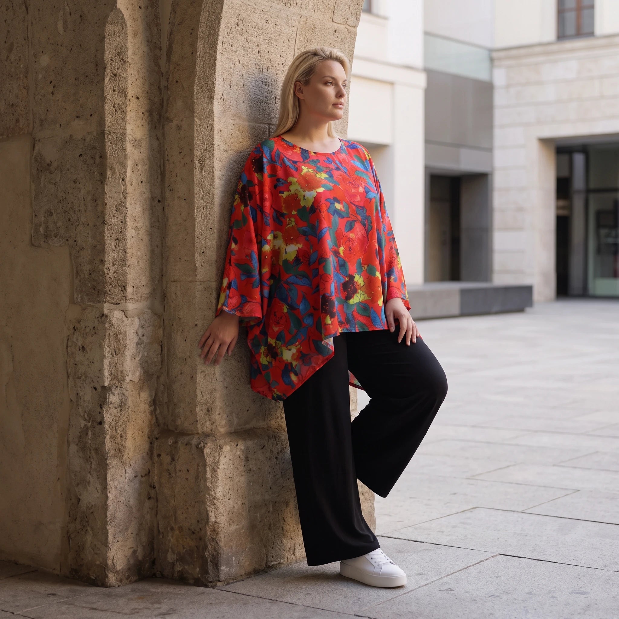 Leichtes Oversized Shirt in strahlendem Rot mit lässigem Kastenschnitt für laue Sommertage