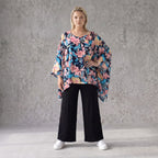Oversized Shirt in Leinenoptik mit kastigem Schnitt und Rundhalsausschnitt in kühlem Aqua