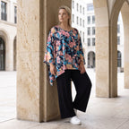 Oversized Shirt in Leinenoptik mit kastigem Schnitt und Rundhalsausschnitt in kühlem Aqua