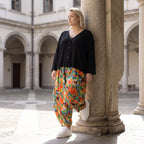 Leichte Ballonhose aus Viskose Leinen Mix in Apfelgrün mit elastischem Bund und Taschen