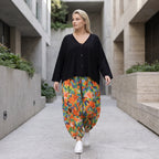 Leichte Ballonhose aus Viskose Leinen Mix in Apfelgrün mit elastischem Bund und Taschen