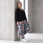 Luftige Ballonhose in Leinenoptik mit elastischem Bund in Marineblau für sommerlichen Look