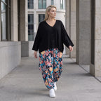 Luftige Ballonhose in Leinenoptik mit elastischem Bund in Marineblau für sommerlichen Look
