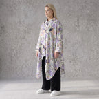 Bluse in Leinenoptik mit Zipfelsaum und Hemdkragen in zartem Magnolia mit Seitentaschen