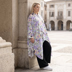 Bluse in Leinenoptik mit Zipfelsaum und Hemdkragen in zartem Magnolia mit Seitentaschen