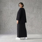 Eleganter Maxirock aus Jersey in klassischem Schwarz mit Saumschlitz und elastischem Bund