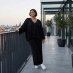 Eleganter Maxirock aus Jersey in klassischem Schwarz mit Saumschlitz und elastischem Bund