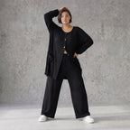 Elegante schwarze Jacke aus weichem Viskosejersey mit schmeichelndem Schnitt Knopfleiste