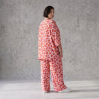 Damen Hose Avantgarde Baumwolle Rose/Rot, Ballonschnitt, Elastikbund, Oversize große Größen – AKH Fashion