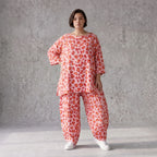 Damen Shirt Avantgarde Baumwolle Rose/Rot, A-Form, Seitentaschen, Oversize große Größen – AKH Fashion