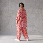 Damen Shirt Avantgarde Baumwolle Rose/Rot, A-Form, Seitentaschen, Oversize große Größen – AKH Fashion