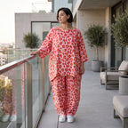 Damen Shirt Avantgarde Baumwolle Rose/Rot, A-Form, Seitentaschen, Oversize große Größen – AKH Fashion