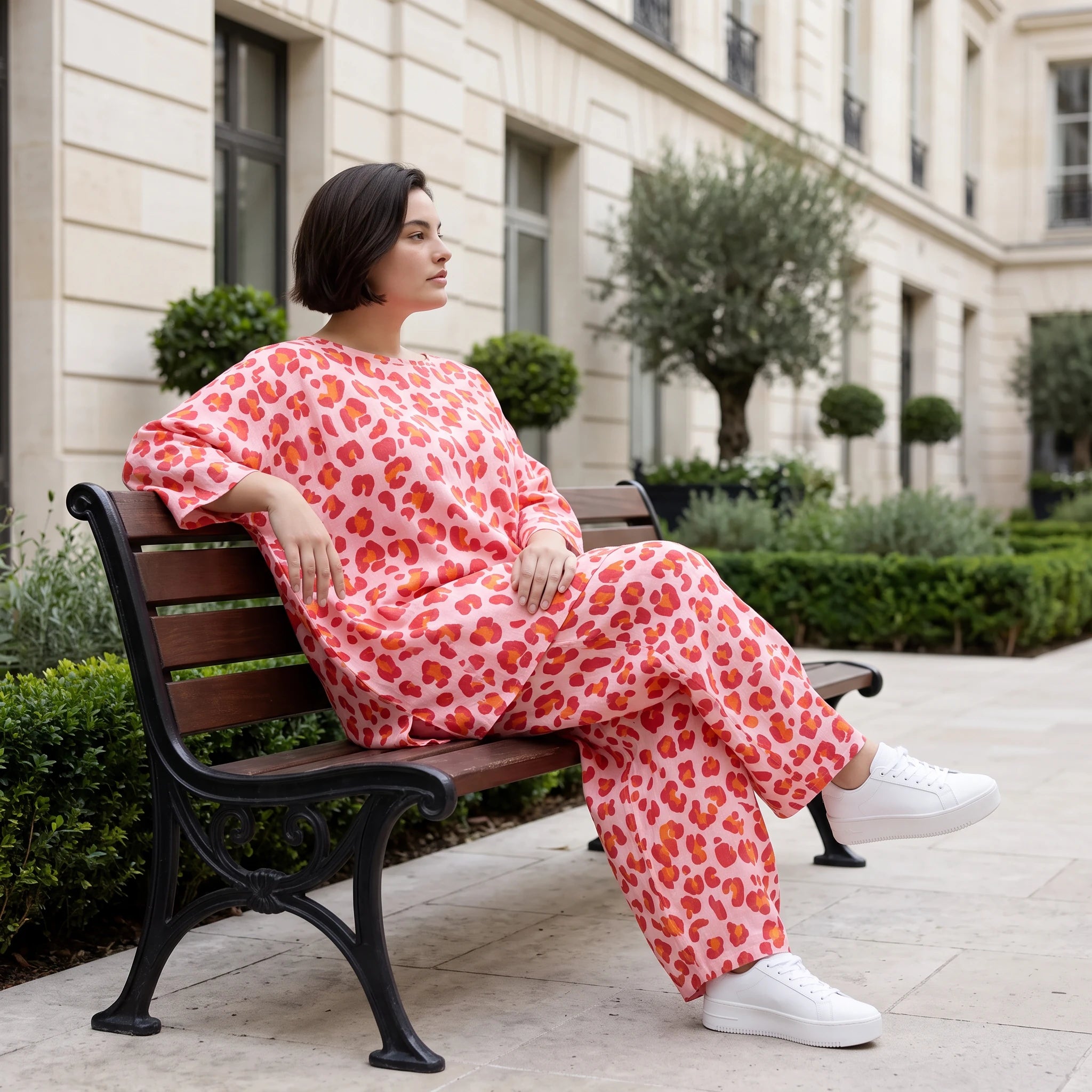 Damen Shirt Avantgarde Baumwolle Rose/Rot, A-Form, Seitentaschen, Oversize große Größen – AKH Fashion