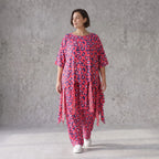Damen Shirt Avantgarde Baumwolle Fuchsia/Marine, A-Form, Oversize große Größen – AKH Fashion