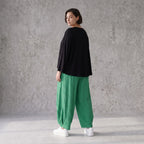 Damen Hose Avantgarde Viskose Grün, Ballonhose, Flügeltaschen, Oversize große Größen – AKH Fashion
