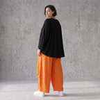 Damen Hose Avantgarde Viskose Orange, Ballonhose, Flügeltaschen, Oversize große Größen – AKH Fashion