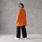 Damen Shirt Avantgarde Viskose Orange, A-Linie, Seitentaschen, Oversize große Größen – AKH Fashion