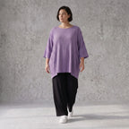 Damen Shirt Avantgarde Viskose Lila, A-Linie, Seitentaschen, Oversize große Größen – AKH Fashion
