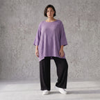 Damen Shirt Avantgarde Viskose Lila, A-Linie, Seitentaschen, Oversize große Größen – AKH Fashion