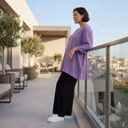 Damen Shirt Avantgarde Viskose Lila, A-Linie, Seitentaschen, Oversize große Größen – AKH Fashion