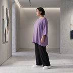 Damen Shirt Avantgarde Viskose Lila, A-Linie, Seitentaschen, Oversize große Größen – AKH Fashion