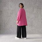 Damen Shirt Avantgarde Viskose Fuchsia, A-Linie, Seitentaschen, Oversize große Größen – AKH Fashion
