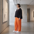 Damen Hose Avantgarde Viskose Orange, gerader Schnitt, Elastikbund, Oversize große Größen – AKH Fashion